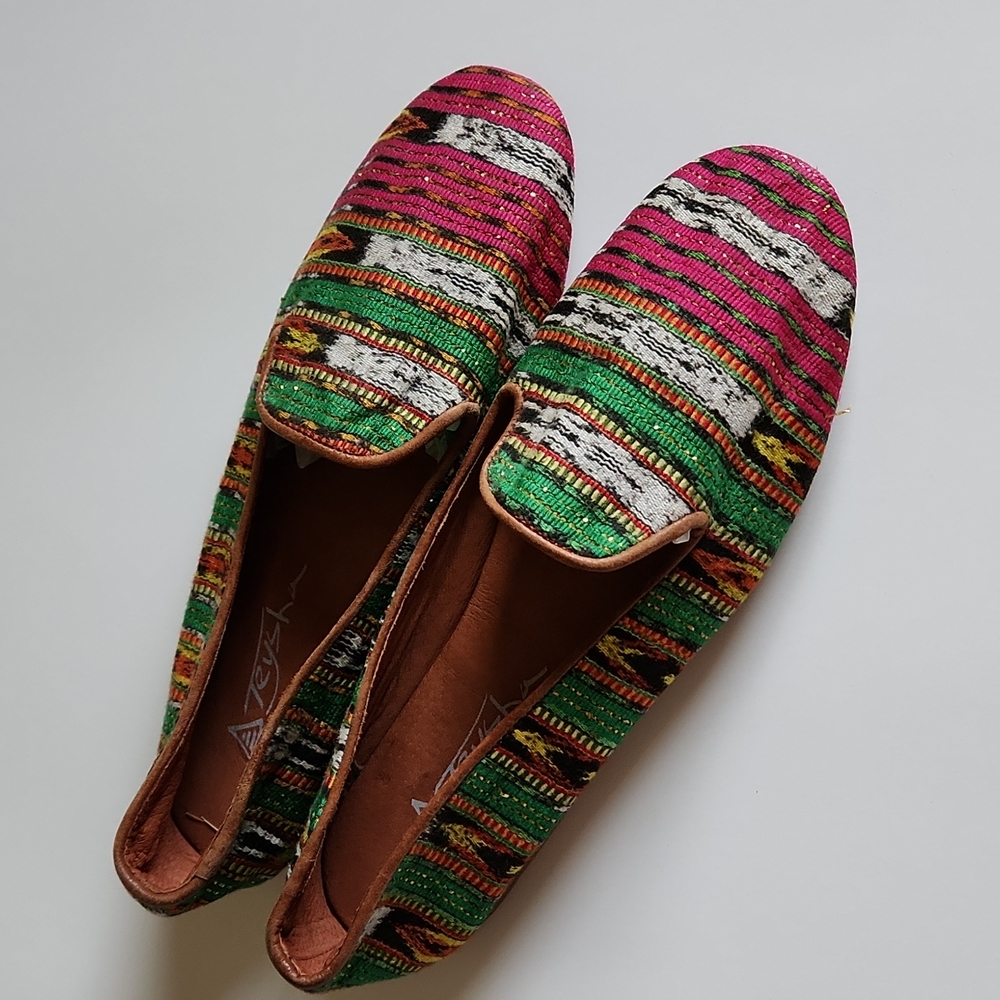 Teysha Textile Leather Flats